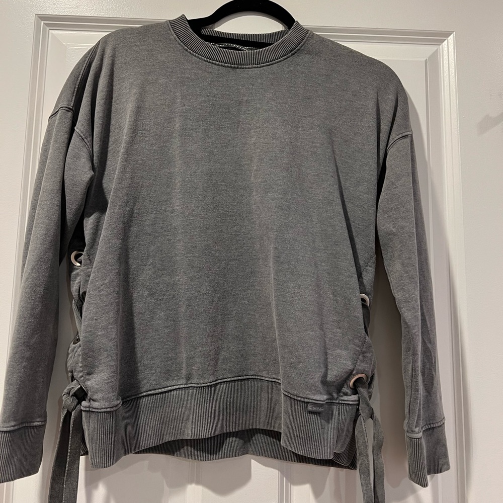 HANES Vintage Grey Wash Sweatshirt with designed sleeves